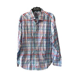 Robert Graham Shirt Men’s  XL Classic Fit Skull Plaid Vibrant Multi Color